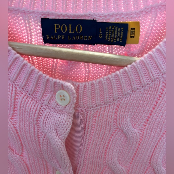 Ralph Lauren Women's Pink Cable Knit Cardigan - Picture 2 of 4
